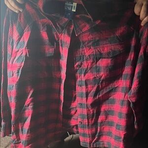 Red and Black Plaid Men's Shirt